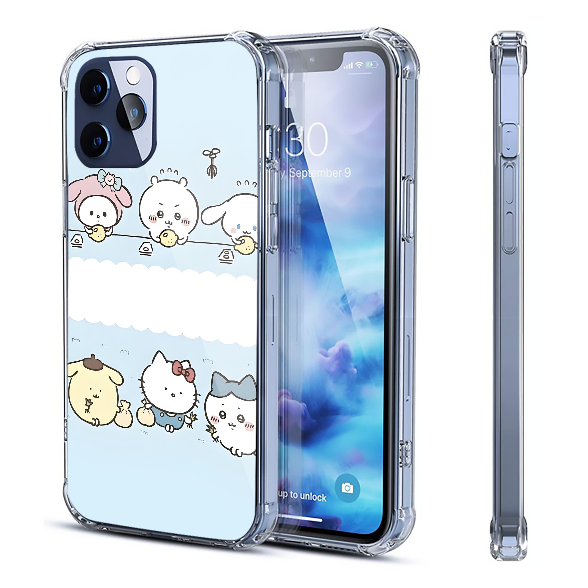 （画像用） ちいかわ Chii-kawa 【iPhone 12シリーズ対応】透明スマホケース（クリアソフトケース）